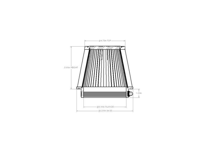 aFe POWER Universal Clamp-On Air Filter w/ D2 Dura-Dry Media - 5in F x 6.5in B x 4.75in T x 5in H-thumbmail-4