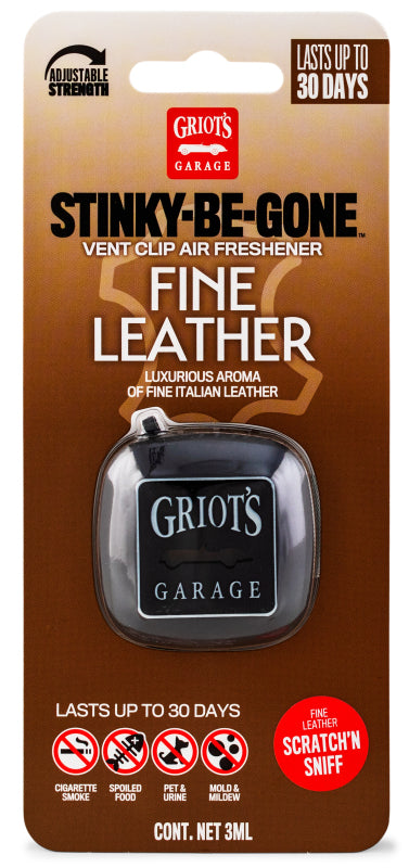 Griots Garage Stinky-Be-Gone Vent Clip Air Freshener - Fine Leather-thumbmail-1