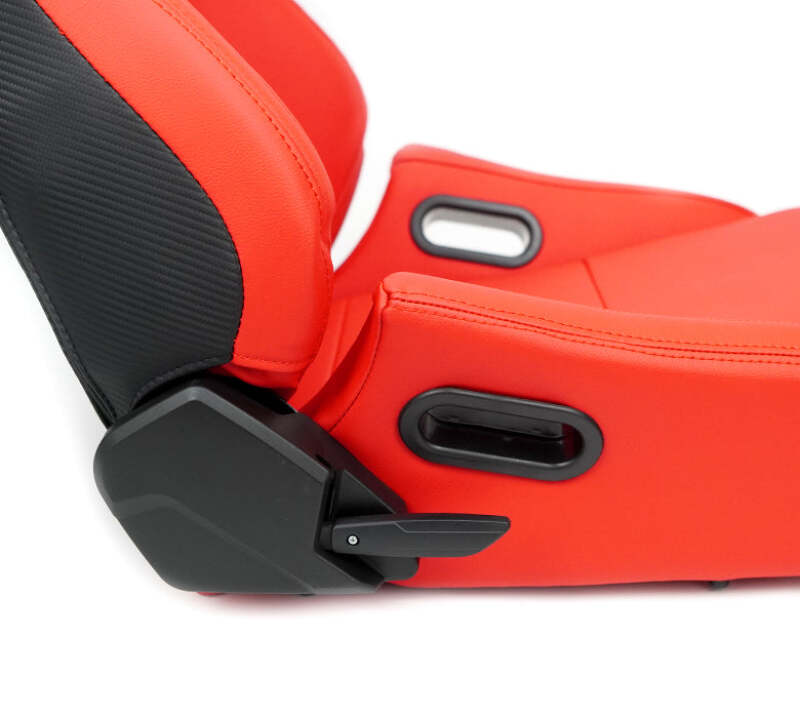 NRG Omega Reclinable Racing Seat (Pair) Red with Black Carbon Vinyl Back-thumbmail-4
