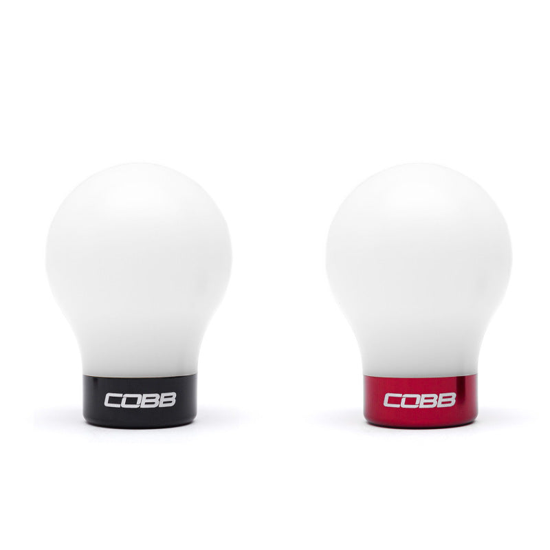 Cobb Mazda 6-Speed Tall Weighted COBB Shift Knob - White (Incl. Both Red + Blk Collars)-thumbmail-1