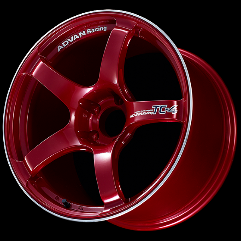 Advan TC4 18x8.5 / +45 Offset / 5-100 / 63mm Bore / Racing Candy Red & Ring-thumbmail-1