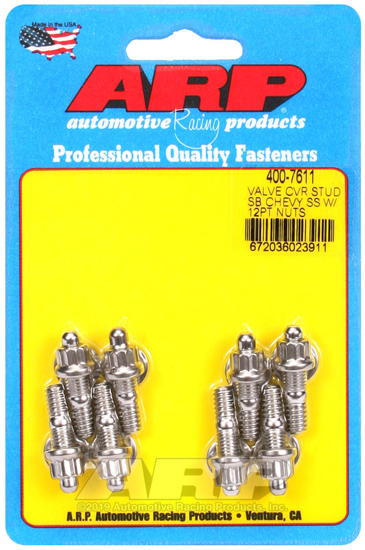 ARP SB Chevy Stamped Steel Covers SS 12 pt Valve Cover Stud Kit-thumbmail-1