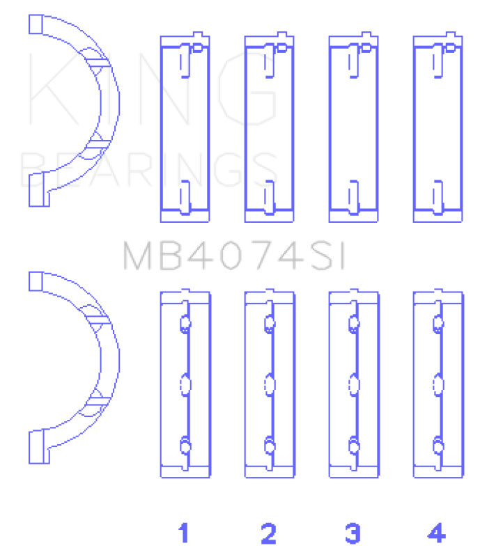 King Engine Bearings Chrysler 2.7L (Size +0.75mm) Main Bearing Set-thumbmail-2