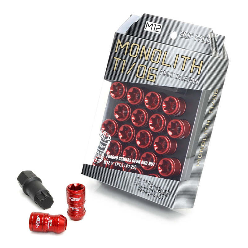 Project Kics 12x1.25 Monolith T1/06 Lut Nut Set - Red (20 Pcs)-thumbmail-1