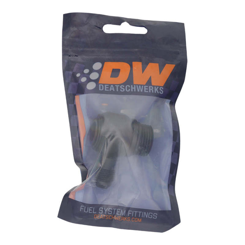 DeatschWerks 10AN ORB Male to 6AN Male Flare Low Profile 90-Degree Swivel - Anodized Matte Black-thumbmail-2