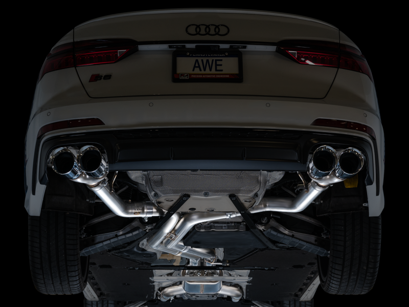AWE Tuning 19-23 Audi C8 S6/S7 2.9T V6 AWD Track Edition Exhaust - Chrome Silver Tips-thumbmail-6