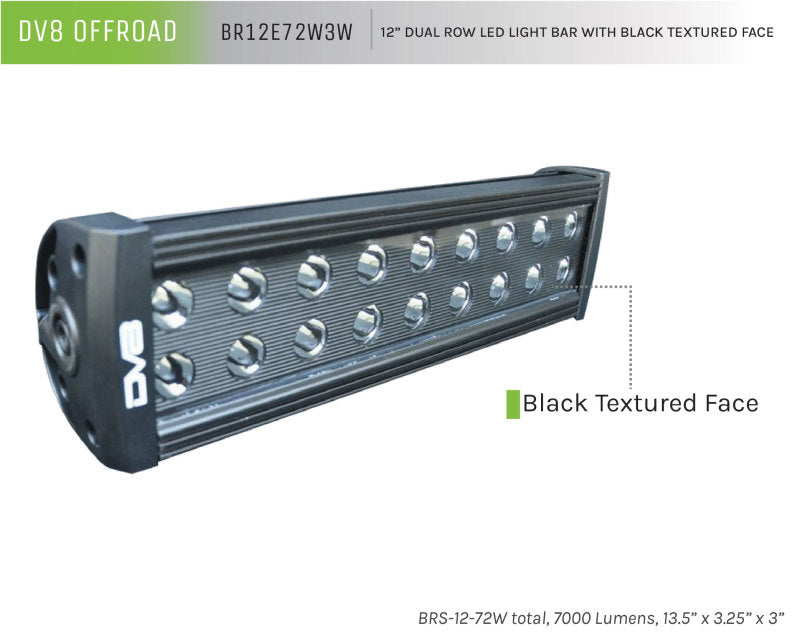 DV8 Offroad BRS Pro Series 12in Light Bar 72W Flood/Spot 3W LED - Black-thumbmail-3