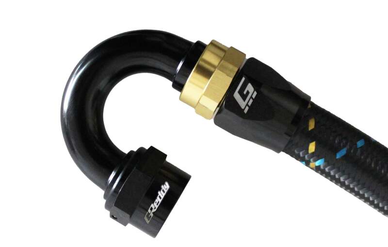 GReddy AN12 180 DEGREE HOSE END SWIVEL BLACK/GOLD ANODIZED-thumbmail-1