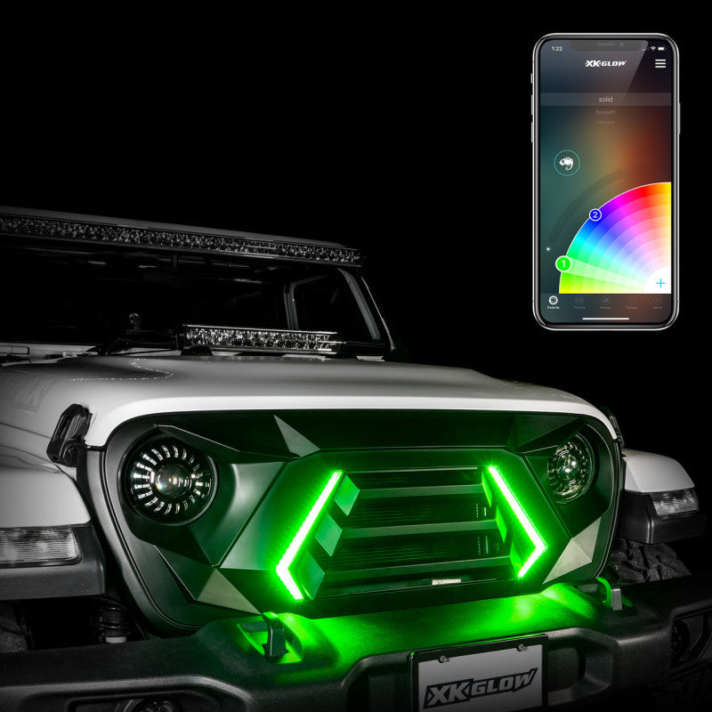 XK Glow JL Wrangler & Gladiator JT XKCHROME LED Grill Kit (Dual Mode)-thumbmail-2