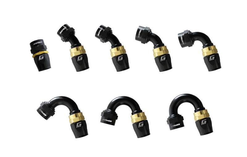 GReddy AN06 120 DEGREE HOSE END SWIVEL BLACK/GOLD ANODIZED-thumbmail-3