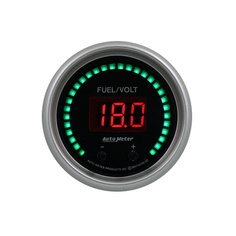 Autometer 52.4mm Black Switchable 0-100 Fuel Level / 8-18V Voltmeter Sport-Comp Elite Digital Gauge-thumbmail-2