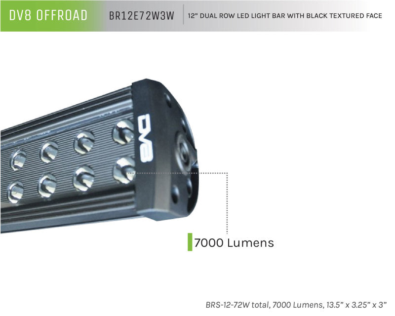 DV8 Offroad BRS Pro Series 12in Light Bar 72W Flood/Spot 3W LED - Black-thumbmail-4