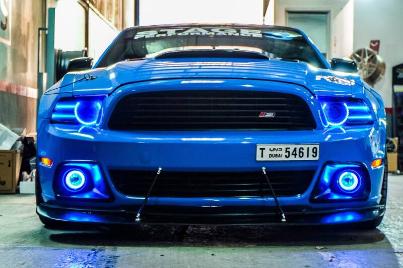 Oracle Ford Mustang 10-12 LED Halo Kit - Projector Headlights - Blue-thumbmail-2