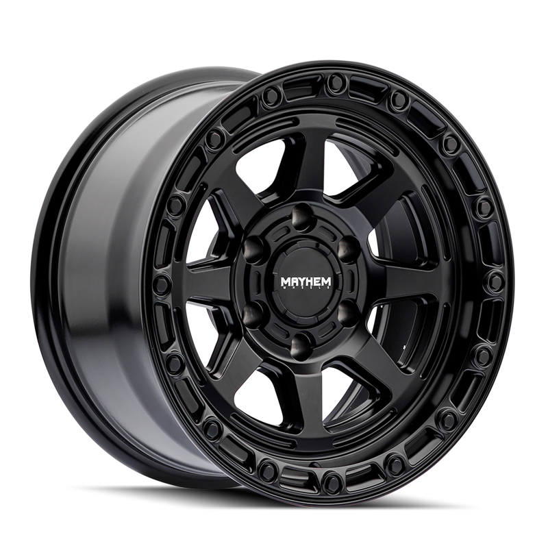 Mayhem 8306 Ridgeline 17x8.5 / 6x139.7 BP / -6mm Offset / 106.1mm Hub Satin Black Wheel-thumbmail-1