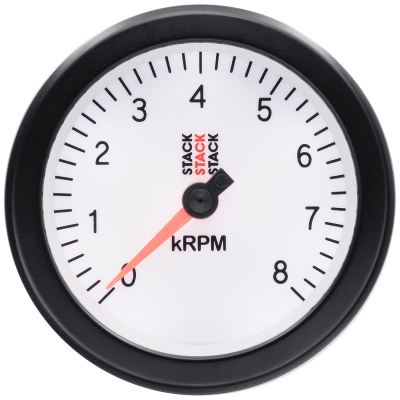 Autometer Stack Sport 88mm 0-8K RPM Tachometer - White-thumbmail-2