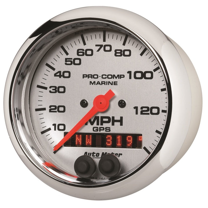 Autometer Marine Chrome 3-3/8in 140MPH GPS Speedometer Gauge-thumbmail-1