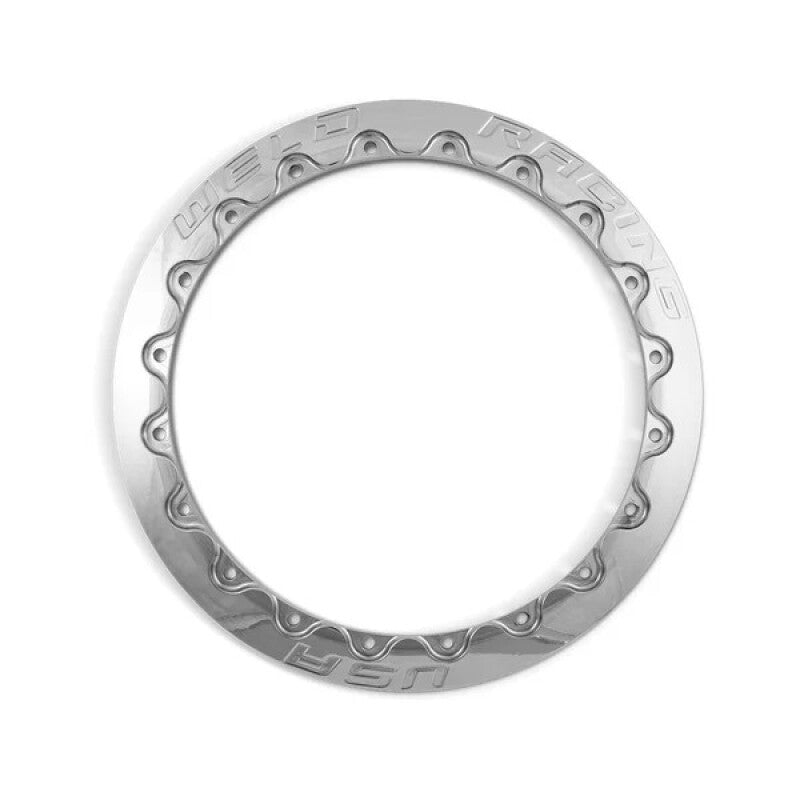 Weld Import Drag Single Beadlock 13in Ring - Knurl- Polished-thumbmail-1