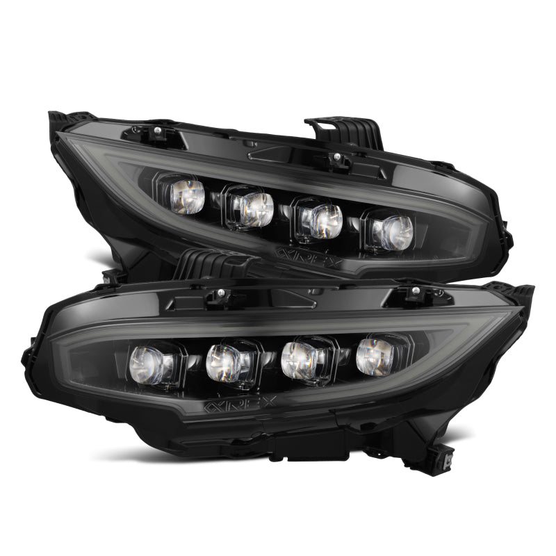 AlphaRex 16-21 Honda Civic NOVA-Series LED Proj Headlights Alpha-Black w/Actv Lgt & Seq.Sig / SB DRL-thumbmail-1