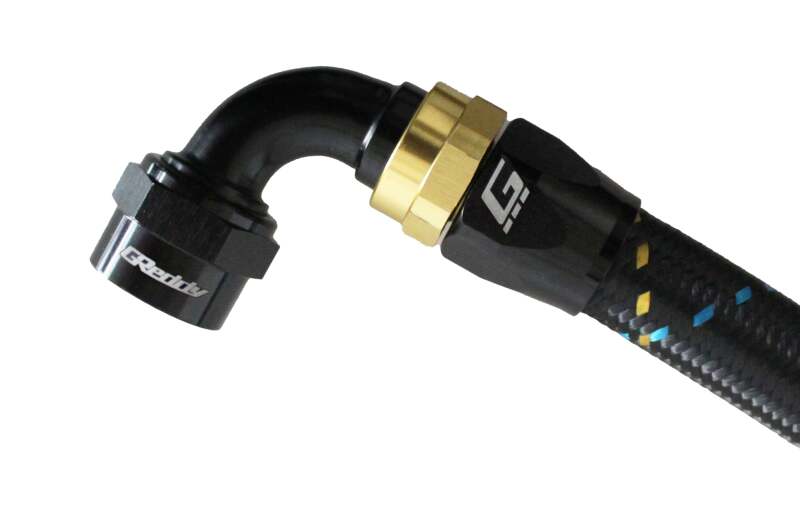 GReddy AN12 90 DEGREE HOSE END SWIVEL BLACK/GOLD ANODIZED-thumbmail-1