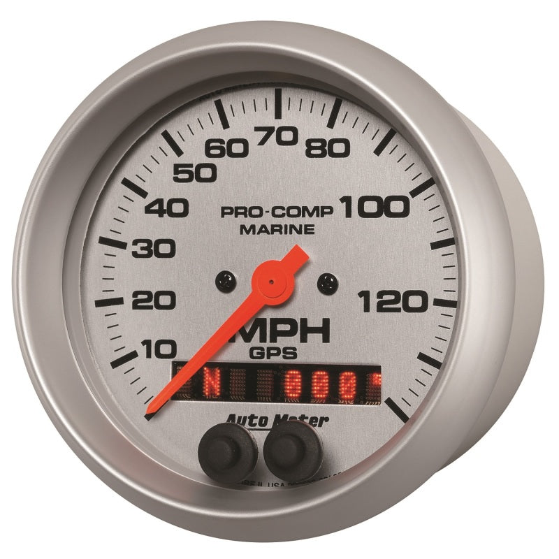 Autometer Marine Silver 3-3/8in. 140MPH GPS Speedometer Gauge-thumbmail-1