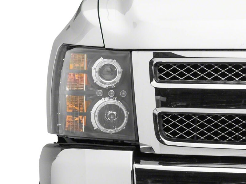 Raxiom 07-13 Chevrolet Silverado 1500 LED Halo Projector Headlights- Black Housing- Clear Lens-thumbmail-5