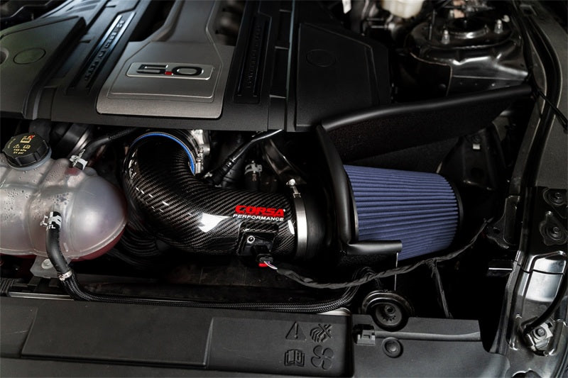 Corsa 2018+ Ford Mustang GT 5.0L V8 MaxFlow 5 Oiled Open Element Carbon Fiber Air Intake - Black-thumbmail-2