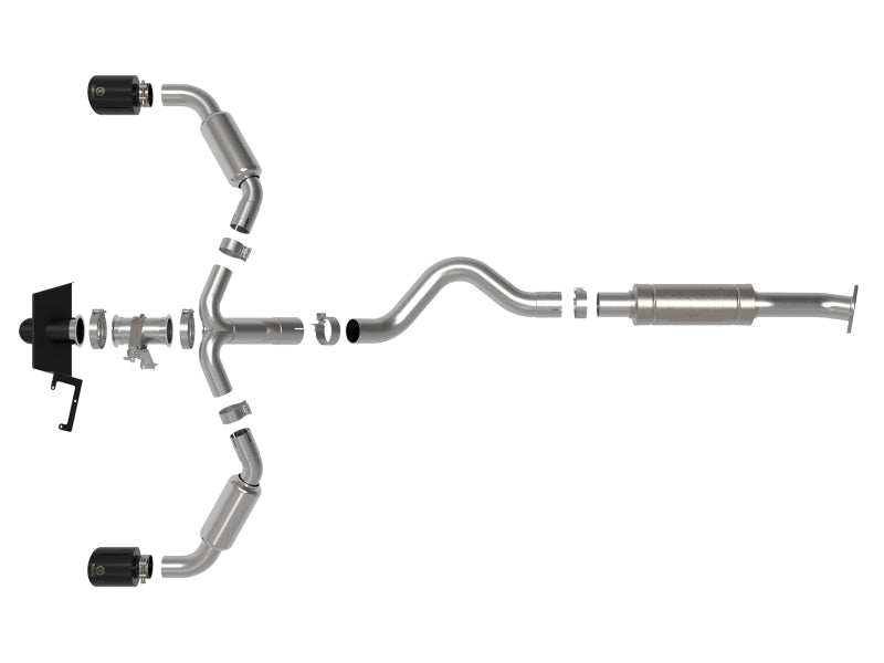 aFe 23-24 Toyota GR Corolla L3 1.6L (t) Gemini XV 3in to 2-1/2in Cat Back Exhaust w/ Black Tips-thumbmail-6