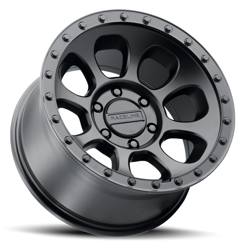Raceline 961B Bolt 17x9in / 6x139.7 BP / -12mm Offset / 106.1mm Bore - Satin Black-thumbmail-2