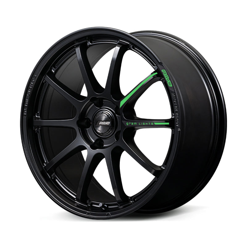 Gram Lights 57NR LIMITED II 17x7.0 +47 4-100 Semigloss Black Wheel w/ Black Cap/Stickers/Air Valve-thumbmail-4