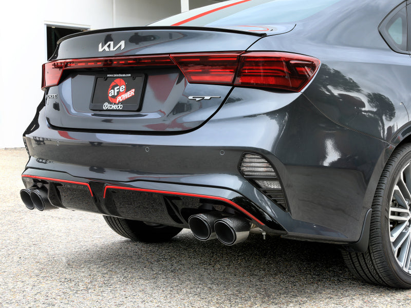 aFe 22-24 Kia Forte GT 1.6L 3in-2.5in 304 Stainless Steel Axle-Back Exhaust w/ Carbon Fiber Tips-thumbmail-2