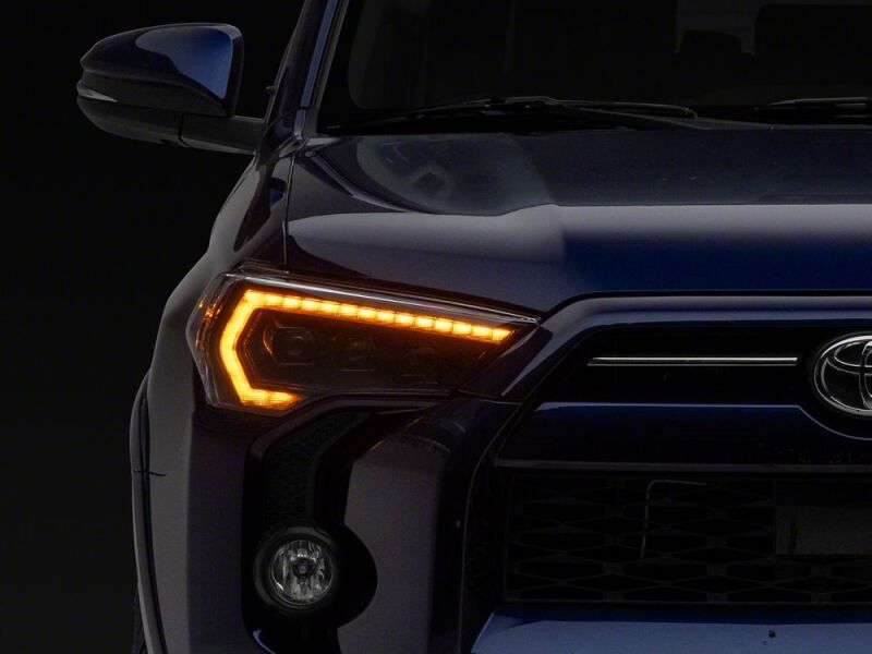 Raxiom 14-24 Toyota 4Runner CXR Series LED Headlights with Amber DRL- Black Housing- Clear Lens-thumbmail-5