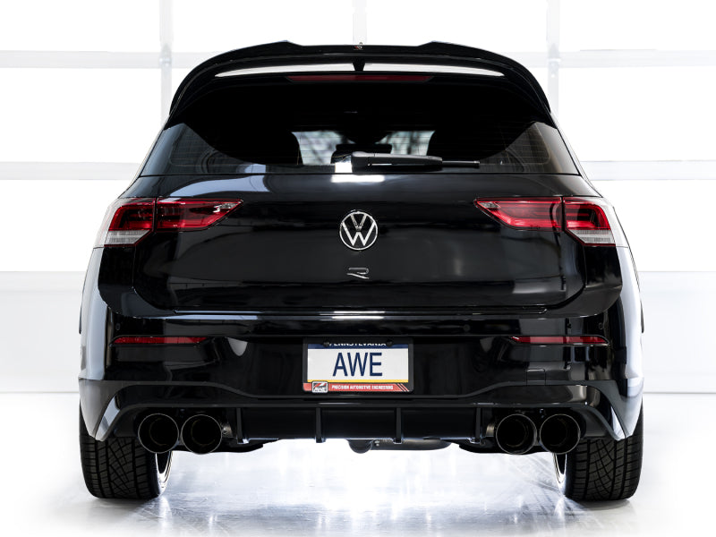 AWE MK8 Volkswagen Golf R 3in Touring Edition Quad Exhaust - Diamond Black Tips-thumbmail-5