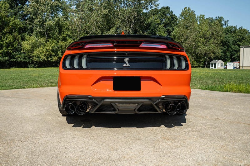 Corsa 20-22 Ford Mustang GT500 3.0in Dual Rear Exit Catback w/ Twin 5.0in Blk Straight Cut Pro Tips-thumbmail-1