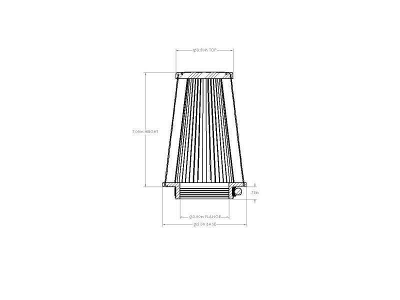 aFe POWER Universal Clamp-On Air Filter w/ D2 Dura-Dry Media - 3in F x 5in B x 3-1/2in T x 7in H-thumbmail-6