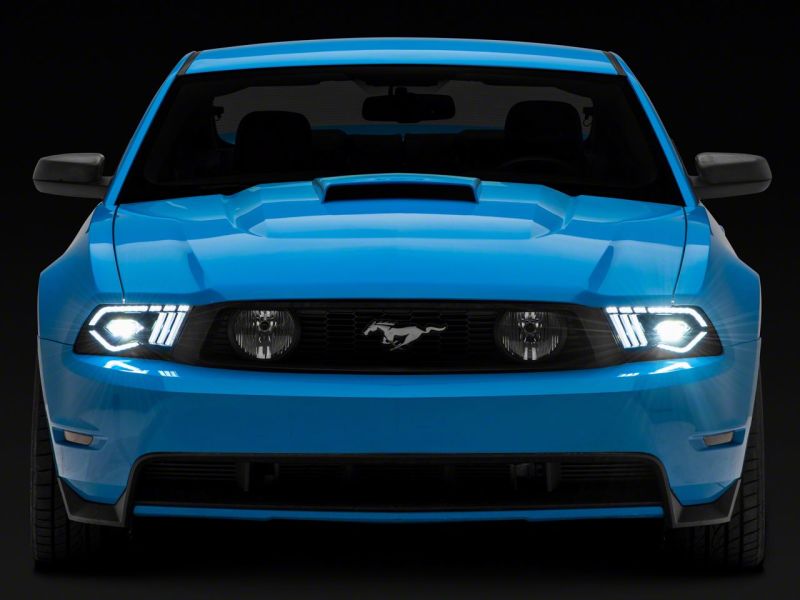 Raxiom 10-12 Ford Mustang w/ Factory Halogen LED Projector Headlights- Blk Housing (Clear Lens)-thumbmail-6