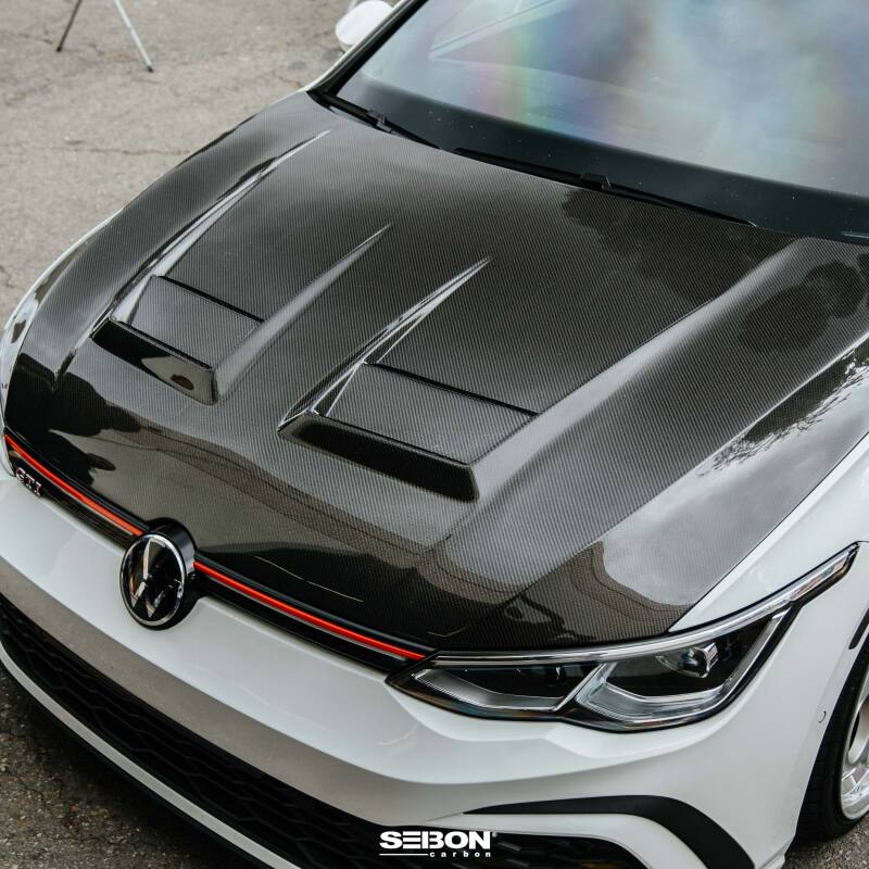 Seibon 2022-2023 Volkswagen Golf GTI/R DV-Style Carbon Fiber Hood-thumbmail-4