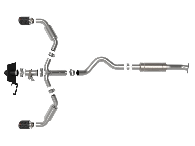 aFe 23-24 Toyota GR Corolla L3 1.6L (t) Gemini XV 3in to 2-1/2in CatBack Exhaust w/Carbon Fiber Tips-thumbmail-6