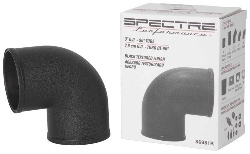 Spectre Tube Intake 3in od 90 Degree - Black-thumbmail-3