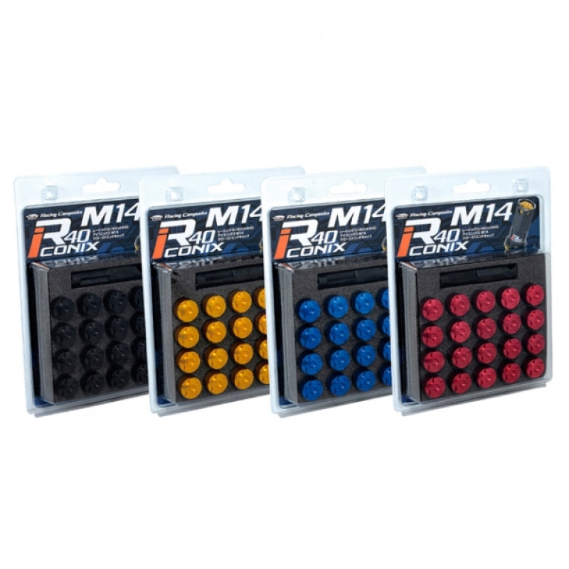 Project Kics R40 Iconix Aluminum Cap Set 14x1.50 - Black (20pcs)-thumbmail-1