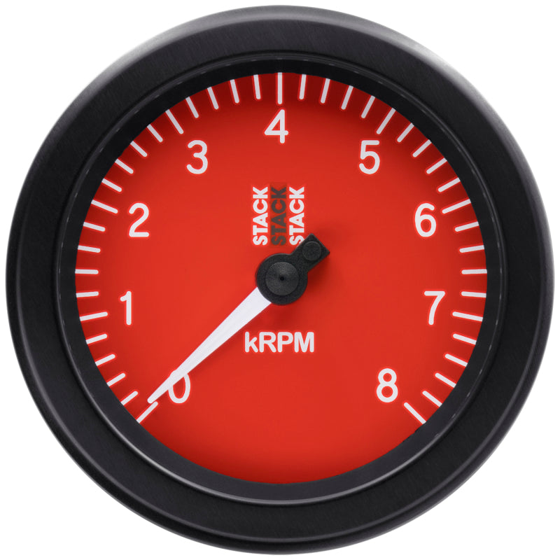 Autometer Stack Sport 88mm 0-8K RPM Tachometer - Red-thumbmail-4