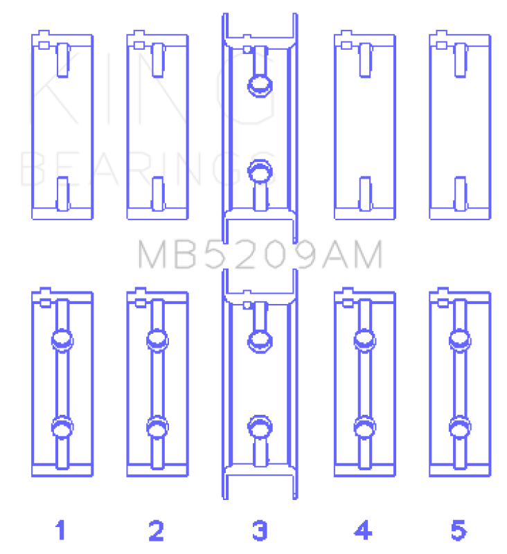 King Engine Bearings Mitsubishi 4G63/64/DOHC (Size +0.50mm) Main Bearing Set-thumbmail-2