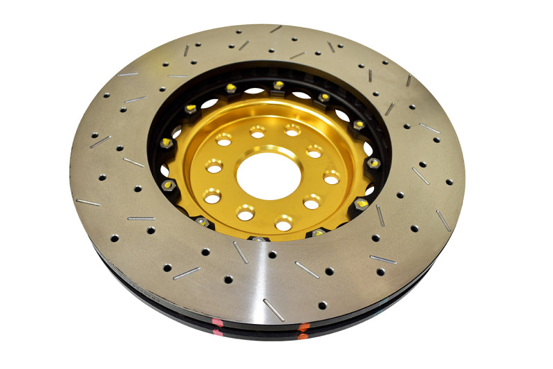 DBA 04-07 STi/2017 BRZ w/Perf. Pkg. 10 Hole Front Drilled/Slotted 5000 Series 2 Pc Rotor w/Gold Hat-thumbmail-2