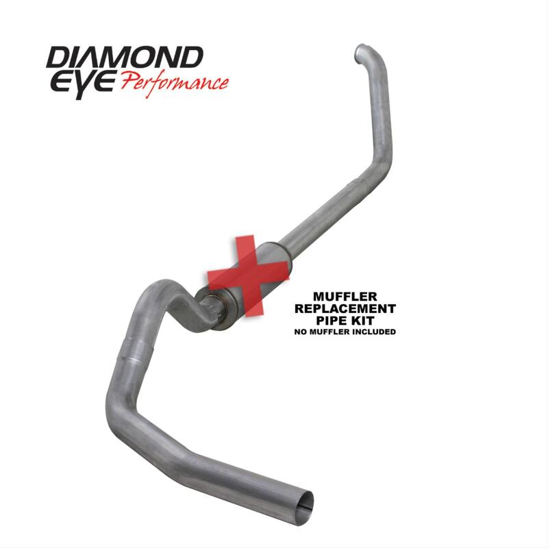 Diamond Eye 00-03 Ford F250/F350 7.3L 4in Turbo-Back Single Aluminized Muffler Replacement Pipe-thumbmail-1