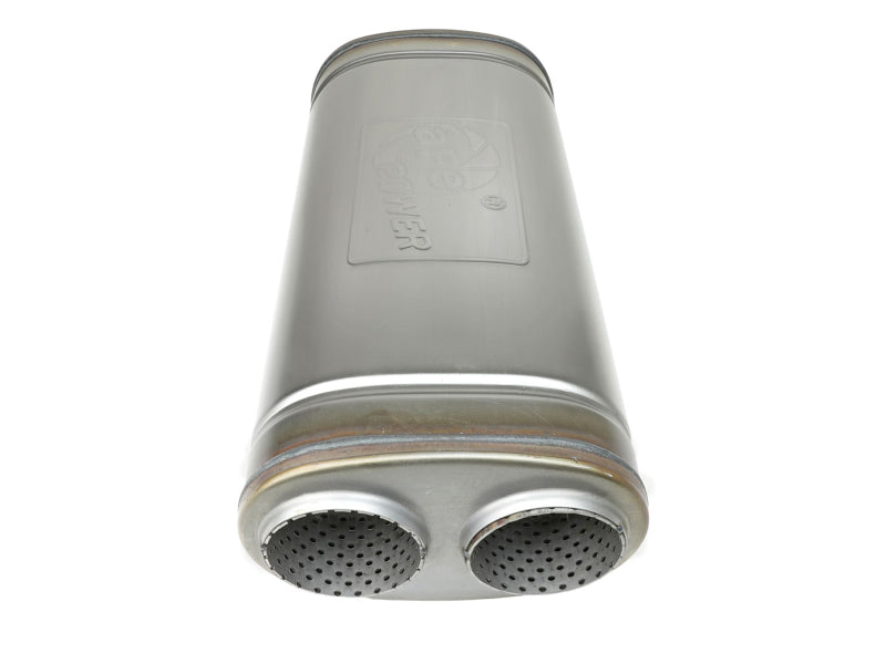 aFe MACH Force-Xp 409 SS Muffler 3in Dual Inlet/Dual Outlet 5in H x 8in W x 18in L - Oval Body-thumbmail-3