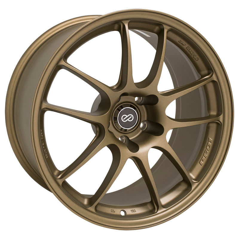 Enkei PF01 18x9.5 5x114.3 15mm Offset 75mm Bore Titanium Gold Wheel (MOQ 40)-thumbmail-1