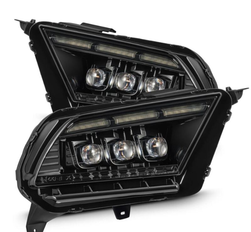 AlphaRex 10-12 Ford Mustang NOVA-Series LED Proj. Headlights Alpha-Blk w/Activ Lght & Seq.Sig SB DBL-thumbmail-1