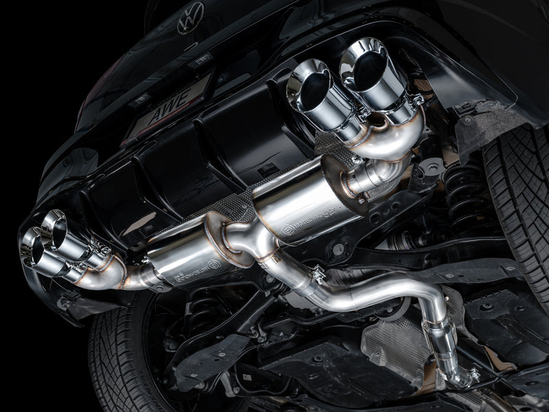 AWE MK8 Volkswagen Golf R Touring Edition Exhaust - Chrome Silver Tips-thumbmail-5