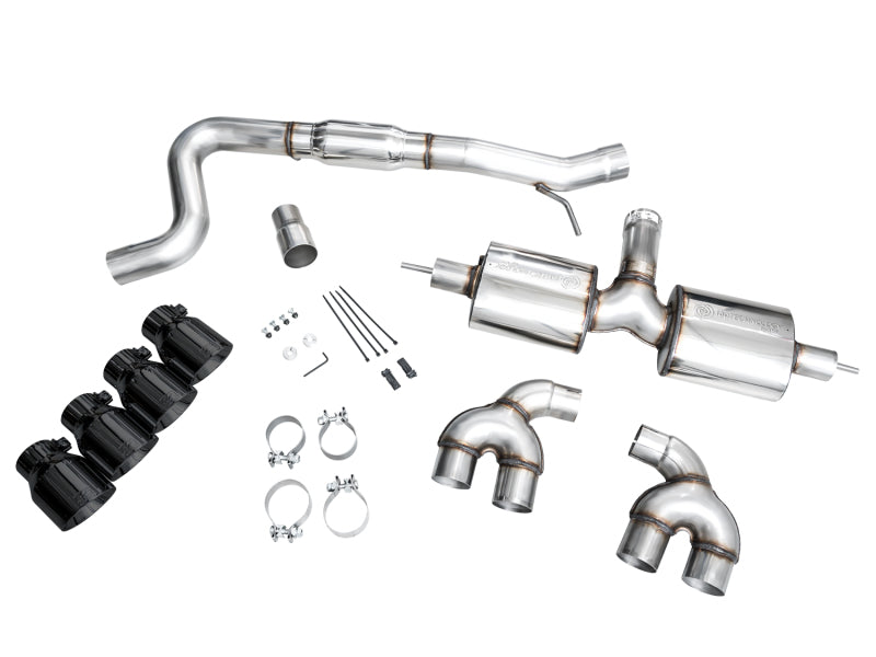 AWE MK8 Volkswagen Golf R 3in Touring Edition Quad Exhaust - Diamond Black Tips-thumbmail-14