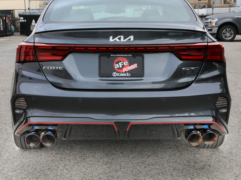 aFe 22-24 Kia Forte GT 1.6L 3in-2.5in 304 Stainless Steel Axle-Back Exhaust w/ Blue Flame Tips-thumbmail-2