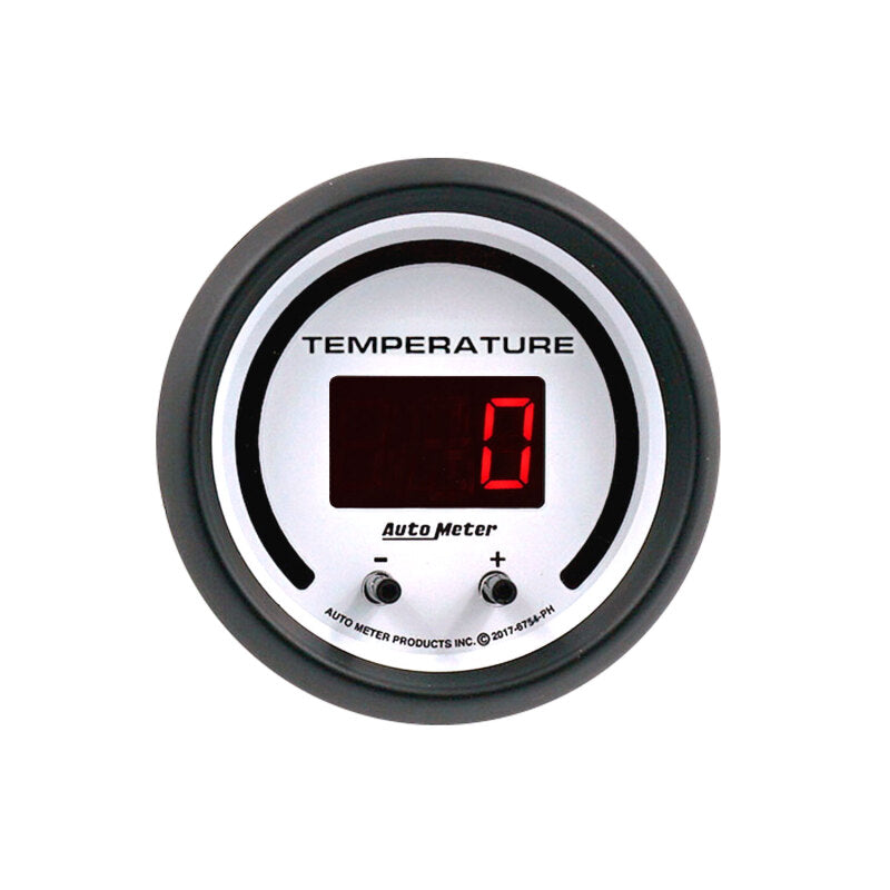 Autometer 52.4mm White Switchable 60-340 Degrees F / 40-170 Degrees C Phantom Elite Digital Gauge-thumbmail-1